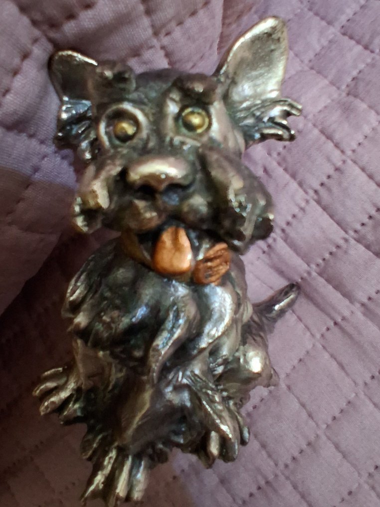 Figuriini - Cane terrier laminato argento 925 - Hopeoitu #1.0