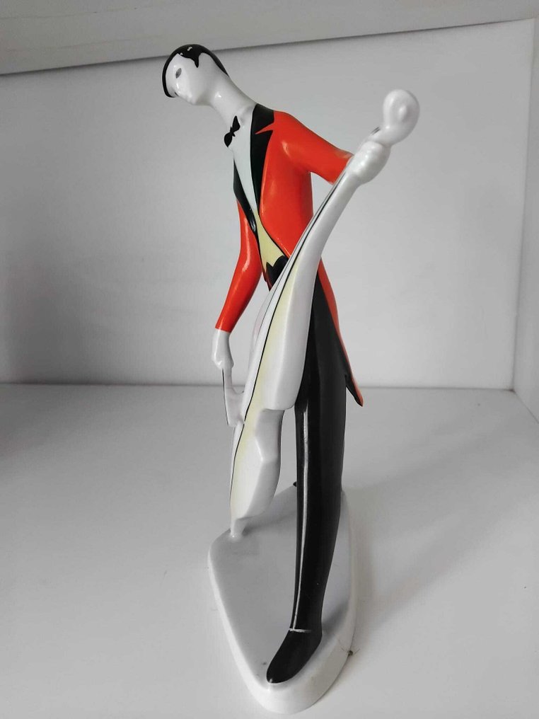Zsolnay - Miniatyyrifiguriini - Cellist - Posliini #1.0