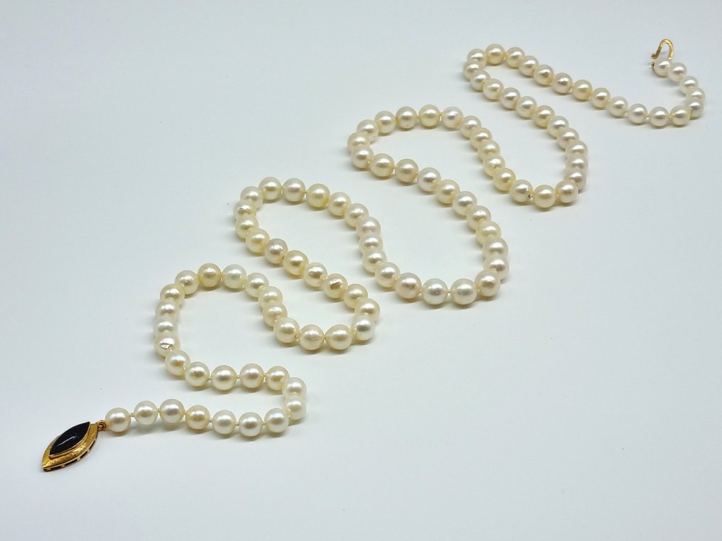 沒有保留價 - 頸鏈 - 18 克拉 黃金 珍珠 - 复古长款 #4.3