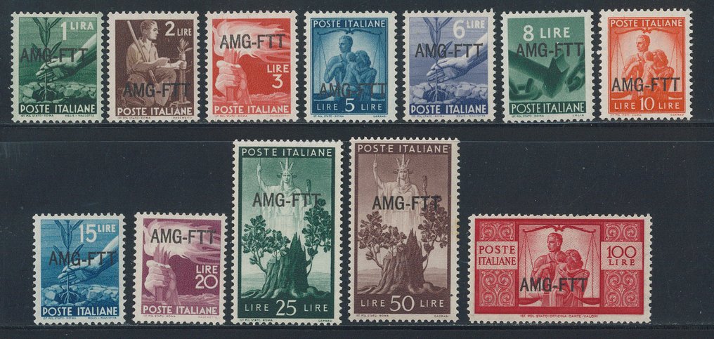 Triest - Zone A  - Democratic oversight on a single line, complete series no. 56/67. #1.0