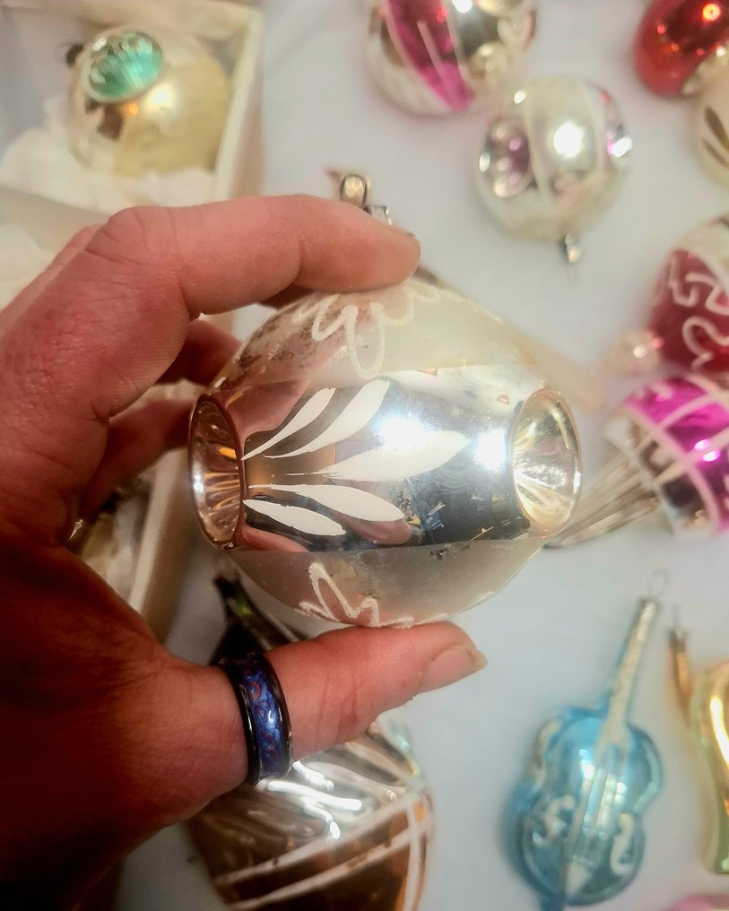 圣诞装饰品 (33) - 玻璃 - 古董和复古 #4.3