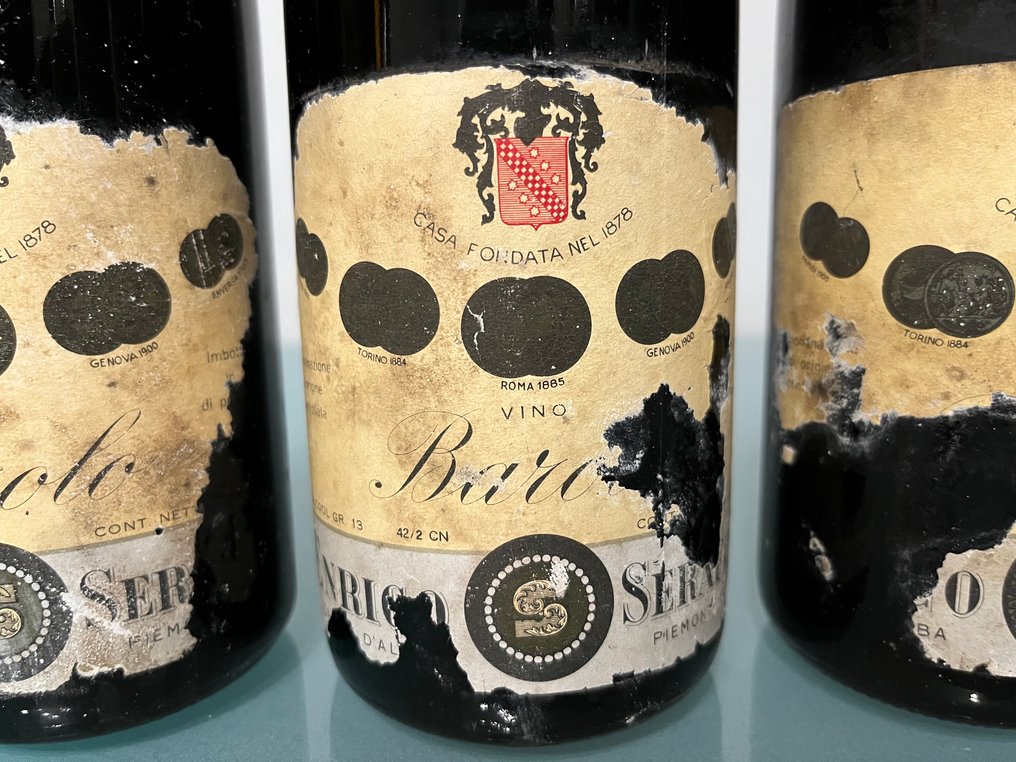1958 Enrico Serafino - Barolo Riserva - 3 Bottiglie (0,72 L) #4.3