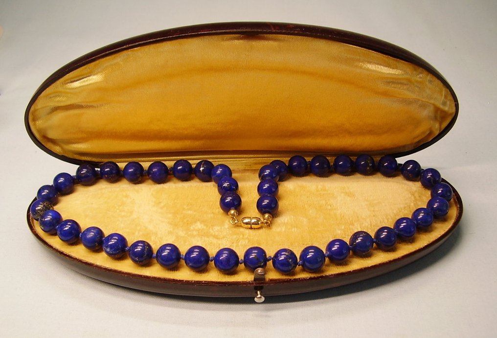 Sans prix de réserve - Collier - 14 carats Or jaune - 315.00ct. tw. Lapis-lazuli - Travail de bijouterie en or 585 #1.0