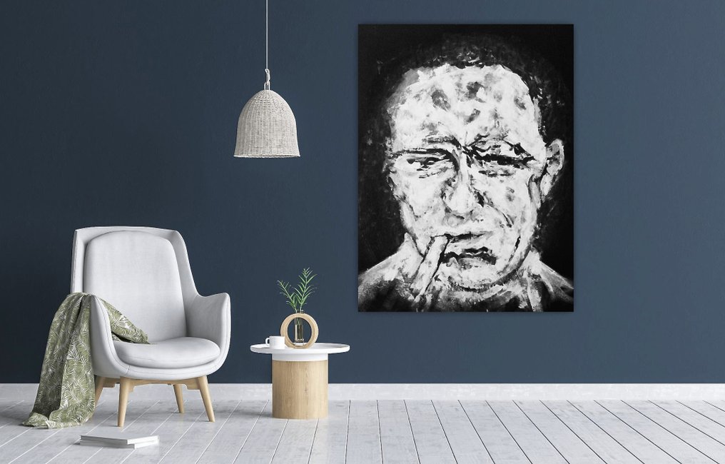 PIXA - “Smoking Man After Camus” - acrylic on canvas #2.1