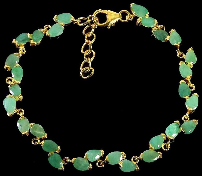 Ingen mindstepris - Armbånd Sølv Smaragd #1.0