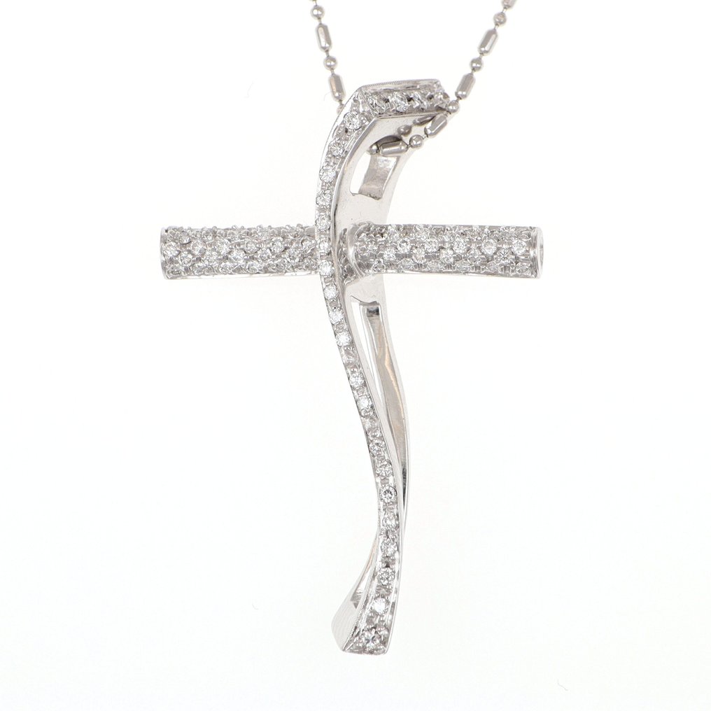 Zonder Minimumprijs - Ketting met hanger - 18 karaat Witgoud Diamant (Natuurlijk) #1.0