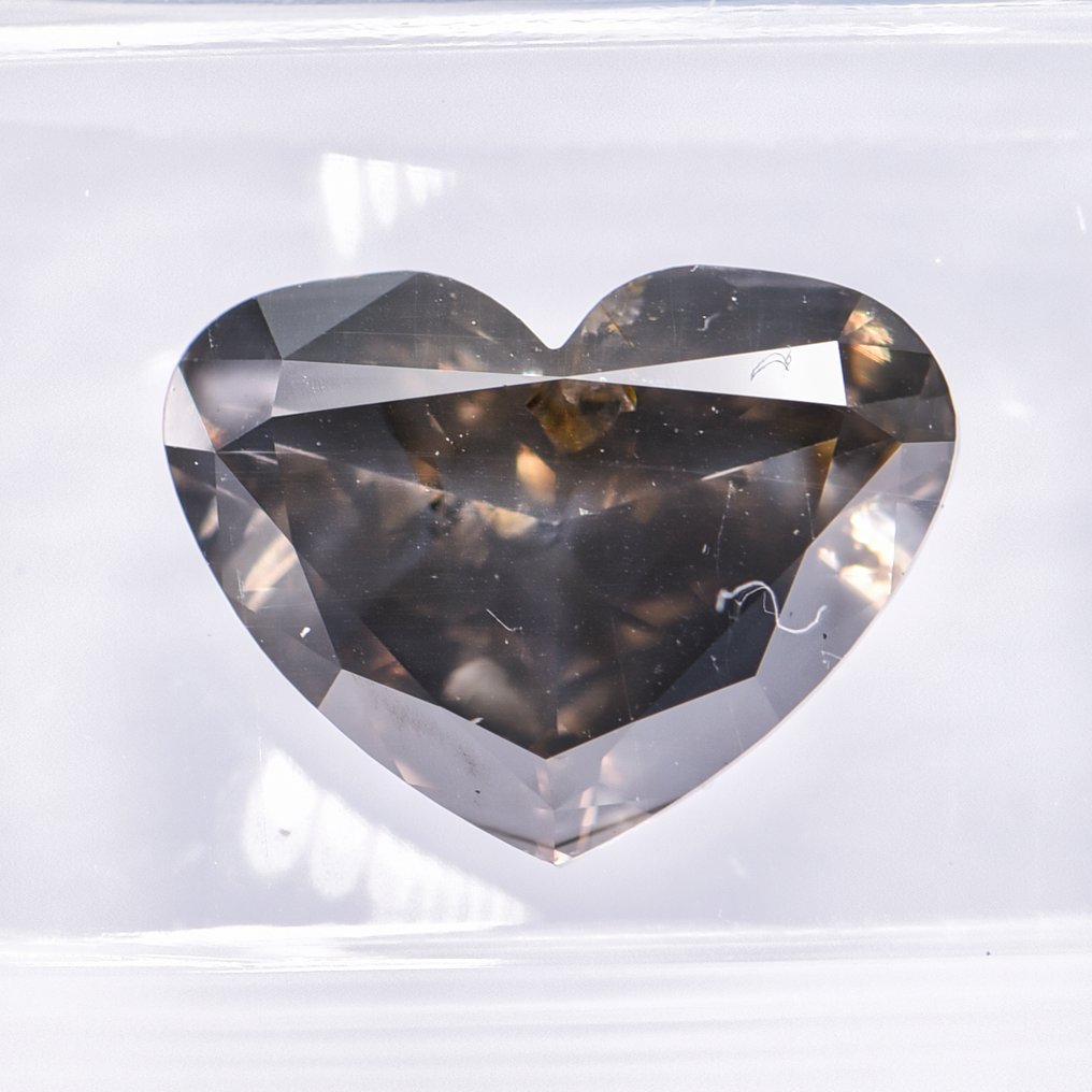 Nincs minimálár - 1 pcs Gyémánt  (Természetes színű)  - 3.25 ct - Szív - Fancy dark Zöldes Szürke - SI2 - Nemzetközi Gemmológiai Intézet (IGI) - VG VG #2.1