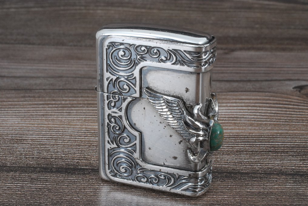 Zippo - Custom Wing & Turquoise Relief Design 3D Oil Lighter - Taskusytytin - metalliseos #1.0