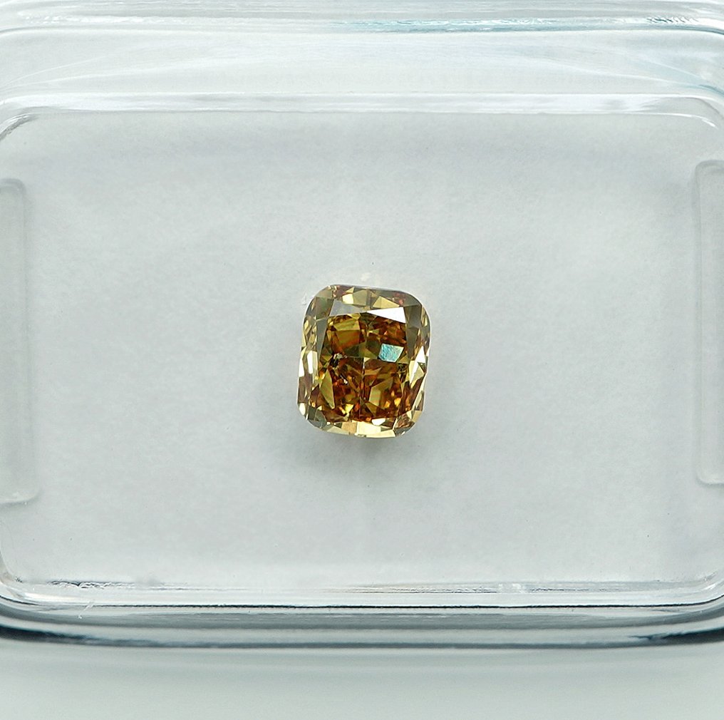 1 pcs Diamant (Couleur naturelle) - 0.52 ct - Coussin - Fancy Jaune - SI2 - International Gemological Institute (IGI) #2.1