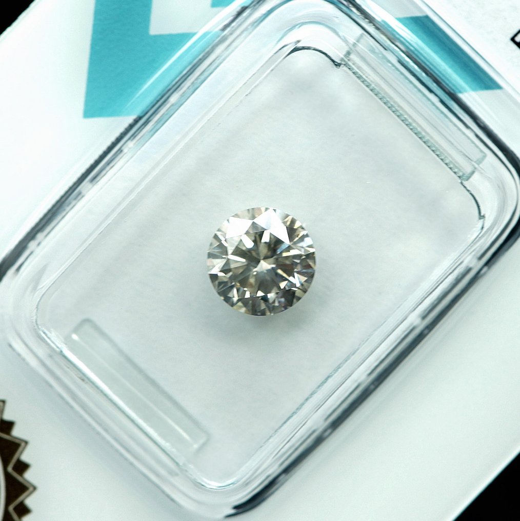 1 pcs Diamant (Couleur naturelle) - 1.04 ct - Rond - Fancy light Grisâtre Jaune - SI2 - International Gemological Institute (IGI) #1.0