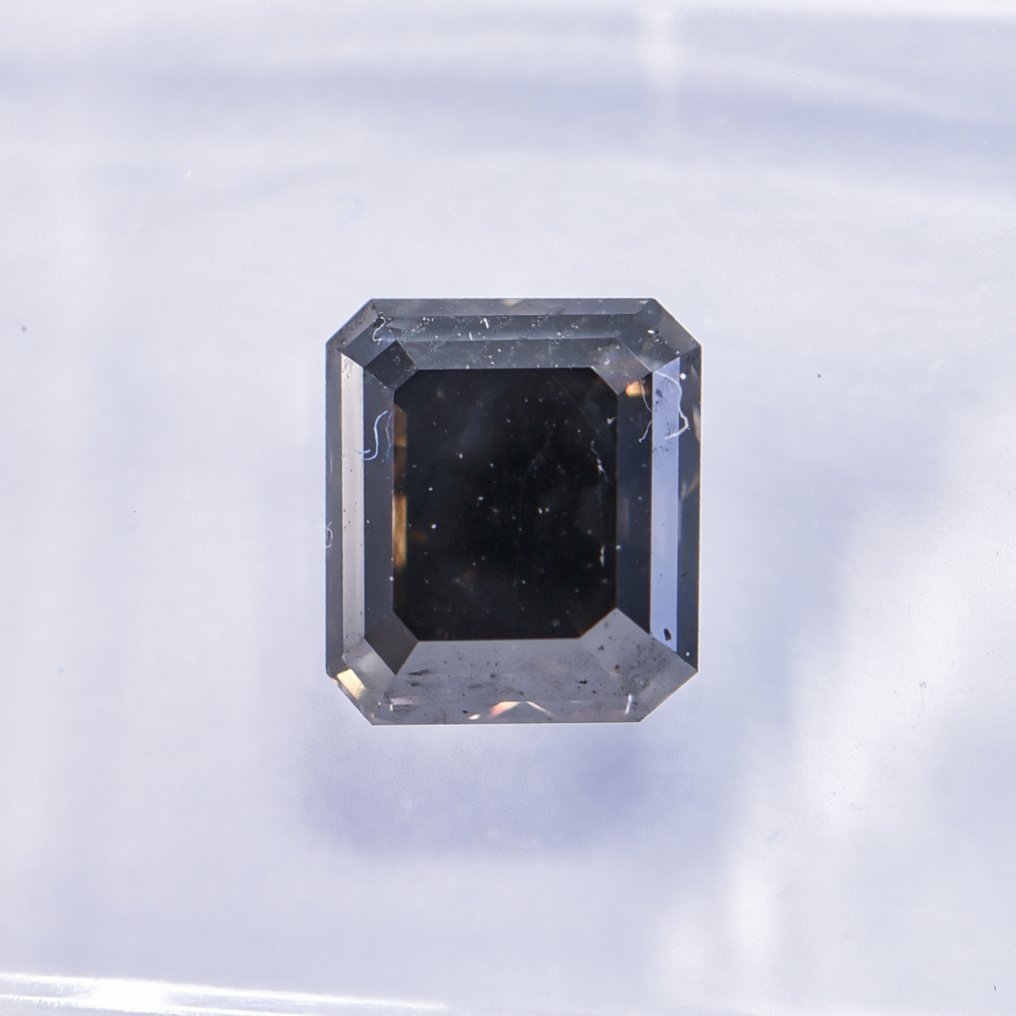 Nincs minimálár - 1 pcs Gyémánt  (Természetes színű)  - 1.26 ct - Smaragd - Fancy dark Szürke - SI2 - Nemzetközi Gemmológiai Intézet (IGI) - VG VG #4.3