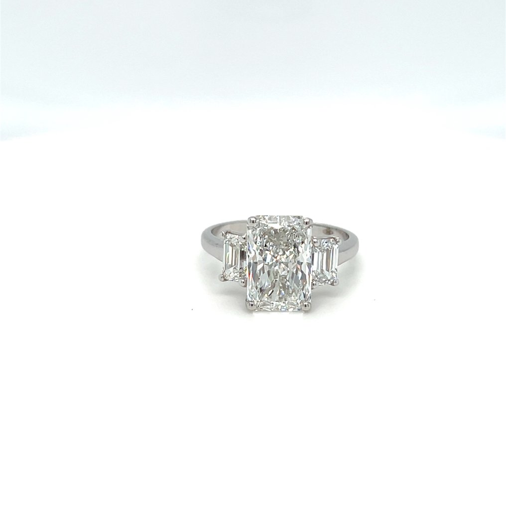 Bague - 14 carats Or blanc - 5.00ct. tw. Diamant (Cultivé en laboratoire) - Diamant #4.3