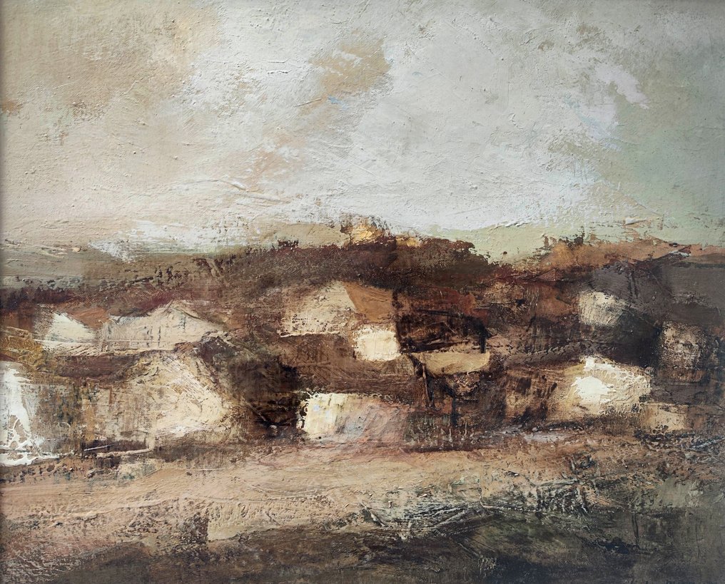 Carlos Puente (1932–2000) - Paisaje con casas #1.0