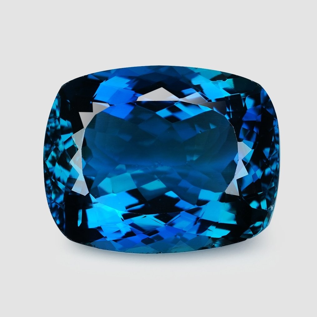 1 pcs  Albastru Topaz  - 40.00 ct - Asociația internațională de pietre prețioase colorate (ICA GemLab) - London Topaz #1.0