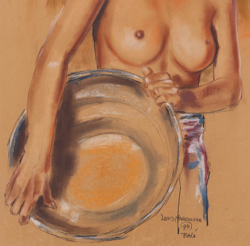 Louis Nagelkerke (1949) - Balinese vrouw met schaal #2.1