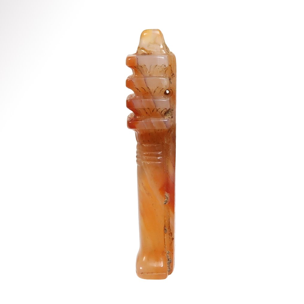 Αρχαία Αιγυπτιακή Agate Μαργαριταρένιο φυλαχτό με δακτυλιοειδή στύλο Djed. #1.0