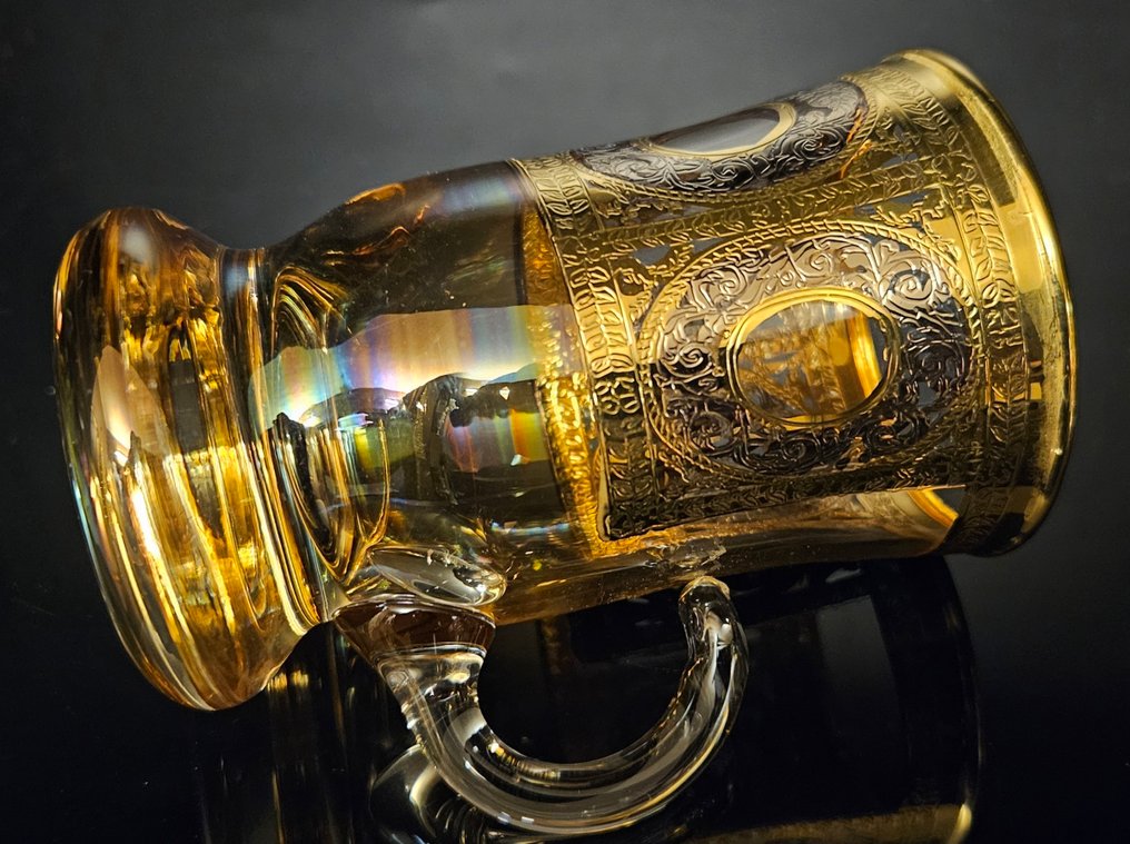 antica cristalleria italiana - Σερβίτσιο καφέ (6) - super gold coffe collection in gold - Χρυσός, Κρύσταλλο #2.1