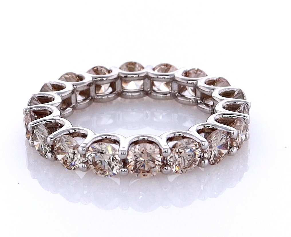 χωρίς τιμή ασφαλείας - Δαχτυλίδι - 14 καράτια Λευκός χρυσός - 3.34ct. tw. Διαμάντι (Φυσικού χρώματος) #4.3