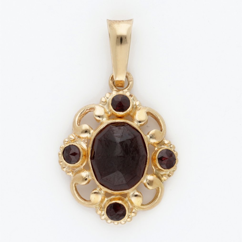 Anhänger - 18 kt Gelbgold - Granat #1.0