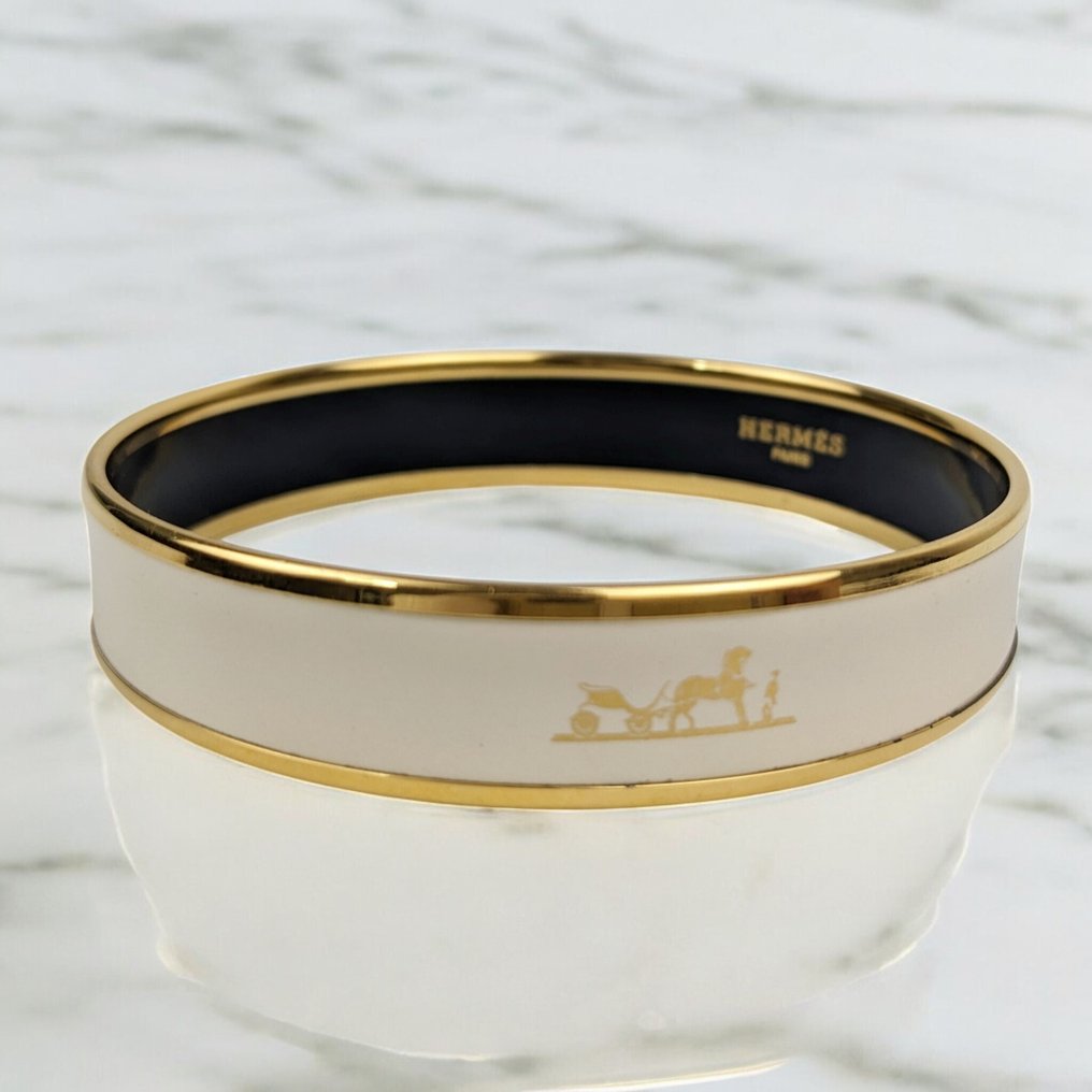 Hermès - 金属 - 手镯 - 白色珐琅镀金 #1.0