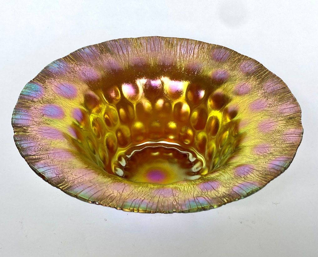 Wazon - Moje stojaki na stół z dmuchanego szkła o intensywnej, wielobarwnej iryzacji, około 1950 roku, #1.0