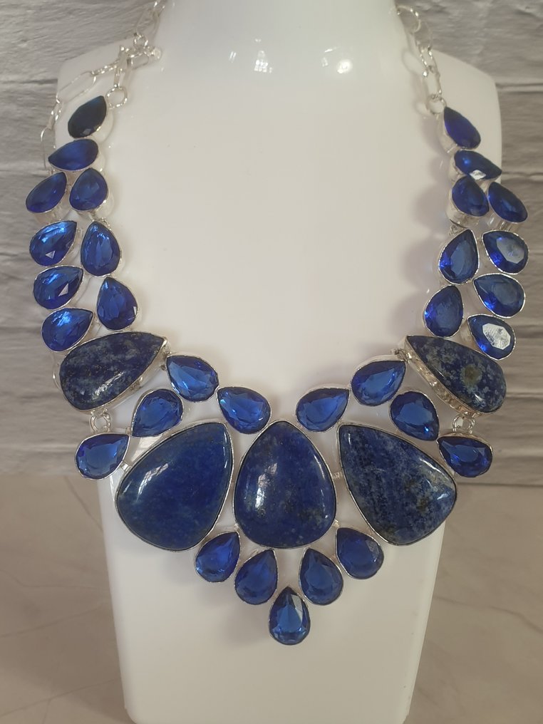 銀, 青金石，蓝宝石 - Collar 頸鏈 #4.3