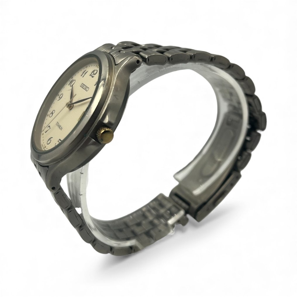 Seiko - Titanum - Ultra-light - Cream textured dial - Neo Vintage - No reserve price - 7N42-8B60 - Men - 2000-2010  #4.3