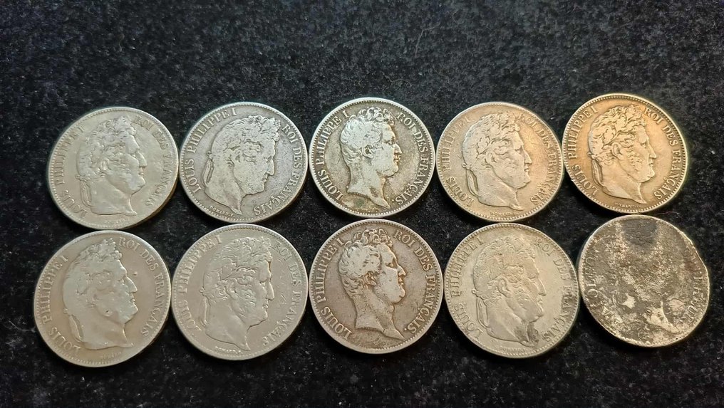 法國. 5 Francs 1812/1838 (lot of 10 coins)  (沒有保留價) #1.0