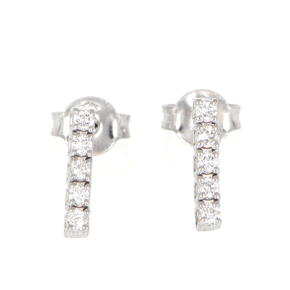 χωρίς τιμή ασφαλείας - Σκουλαρίκια - 18 καράτια Λευκός χρυσός Διαμάντι (Φυσικό) #1.0