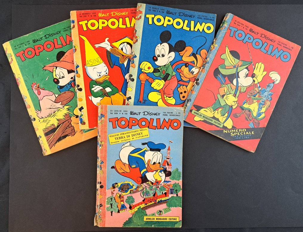 Topolino Libretto n. 124 e altri - 5 Comic - First edition - 1955/1956 #1.0