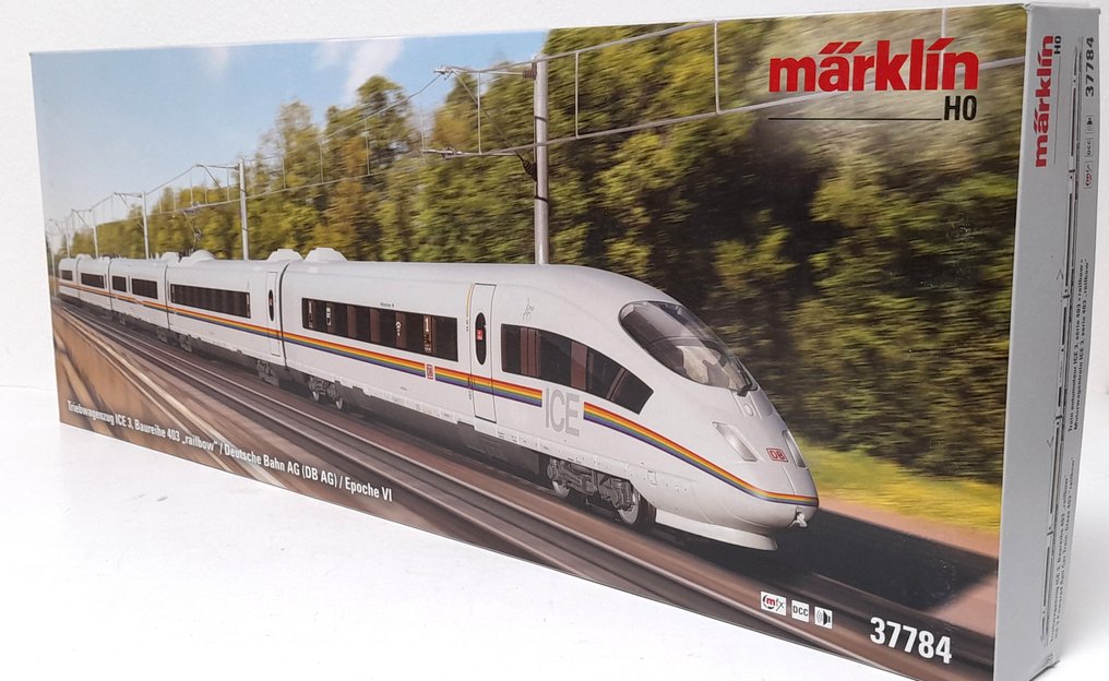 Märklin H0 - 37784 - Unitate tren (1) - Tren motor ICE 3, serie 403 'railbow' - DB AG #1.0