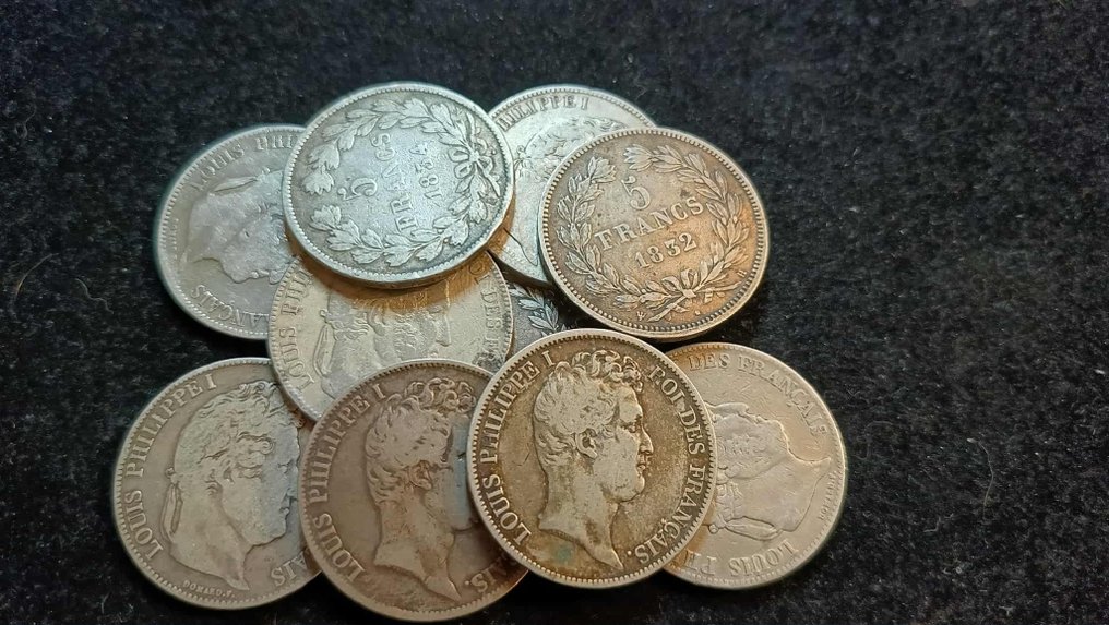 法國. 5 Francs 1812/1838 (lot of 10 coins)  (沒有保留價) #2.1