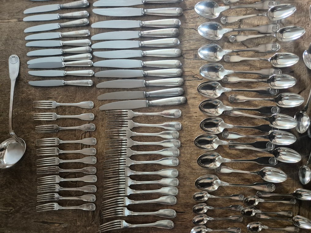 Christofle - Servizio di posate per 12 (81) - Vendome Coquille - Placcato argento #4.3