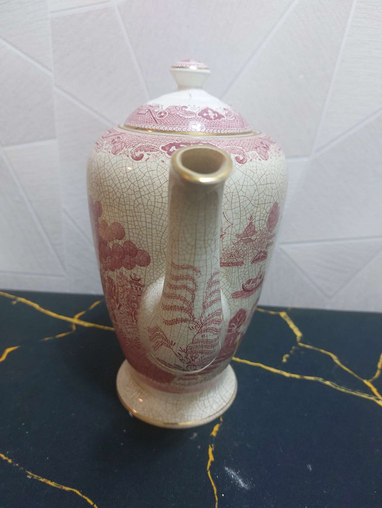 Victoria porcelain - Willow - Σερβίτσιο καφέ και τσαγιού (4) - Roze en wit - Πορσελάνη #2.1