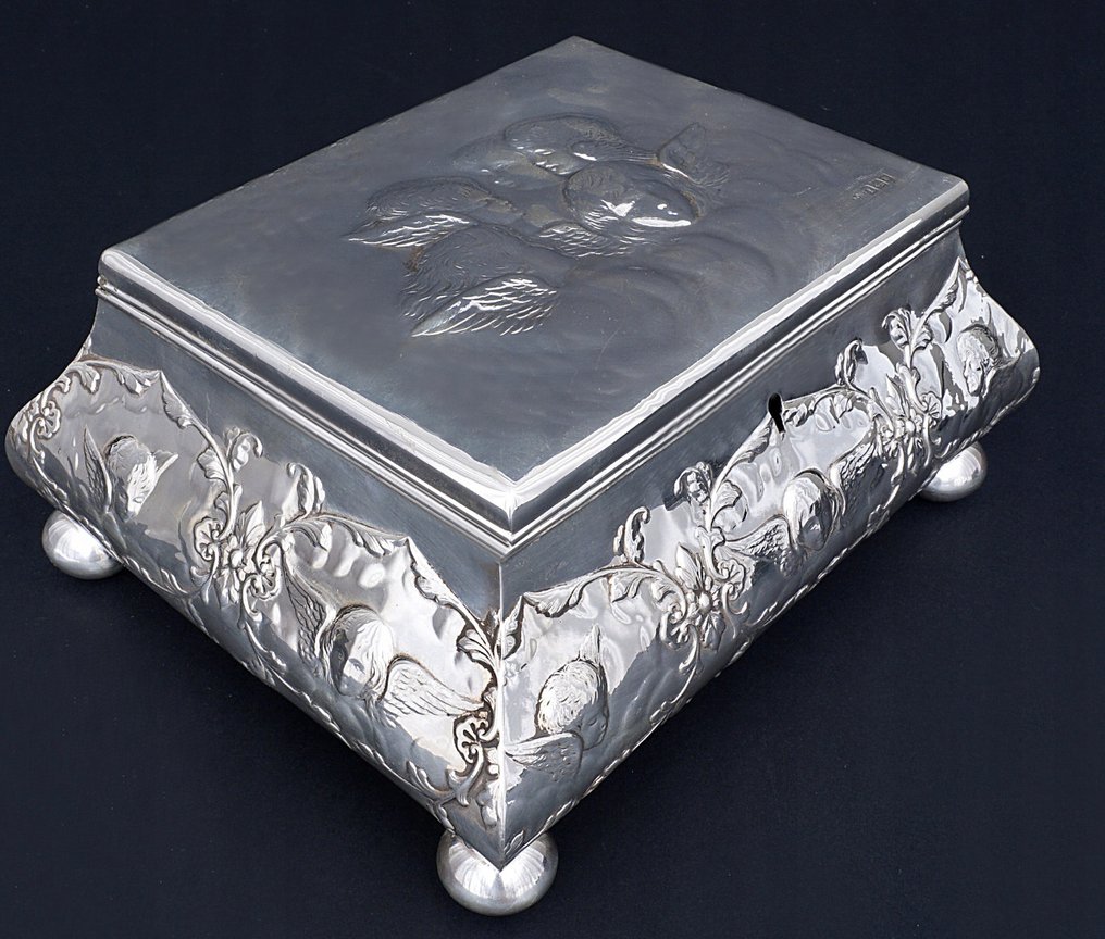 W. Comyns & Sons - Portagioie - Cofano in argento sterling di W. Comyns, raro angelo • Capolavoro Edwardiano • 580 g • Londra 1906 - .925 argento #1.0