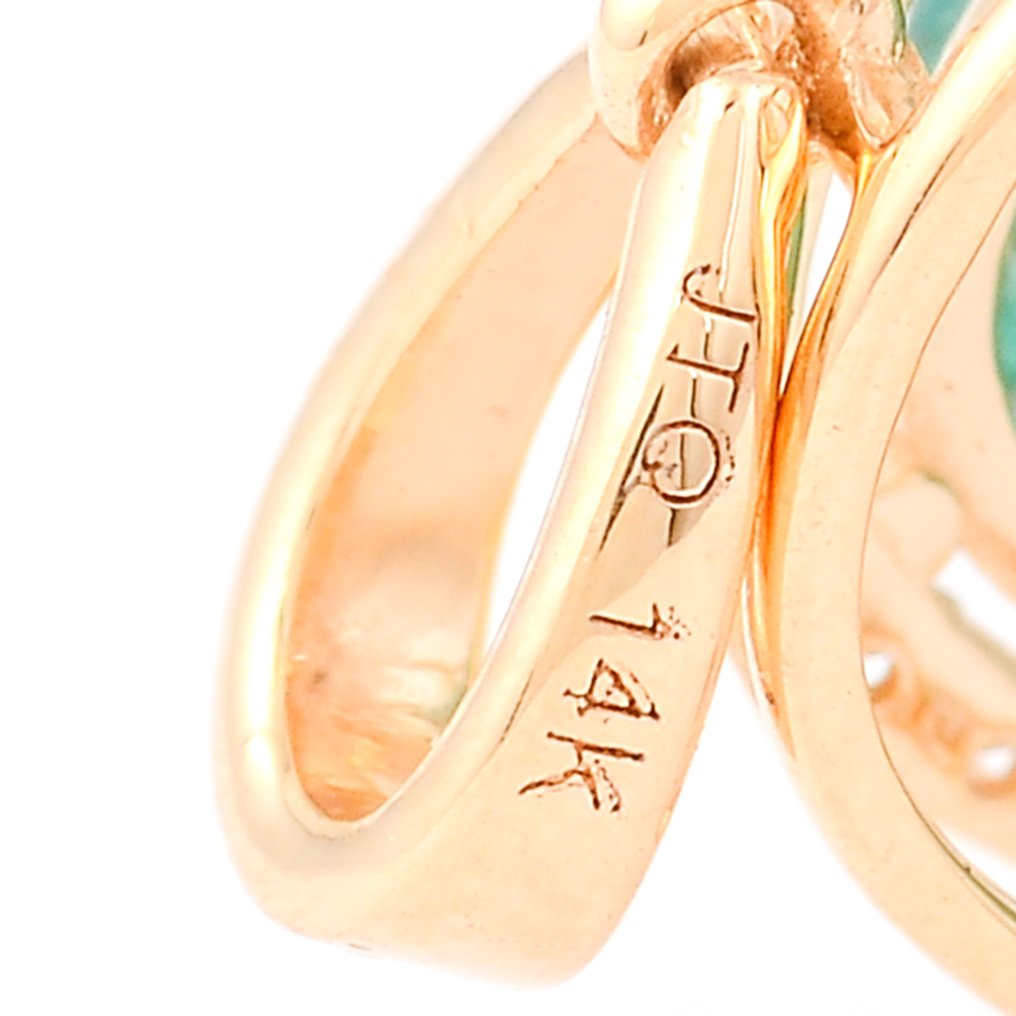 Sans prix de réserve - Pendentif - 14 carats Or jaune -  3.50ct. tw. Émeraude - Diamant #4.3