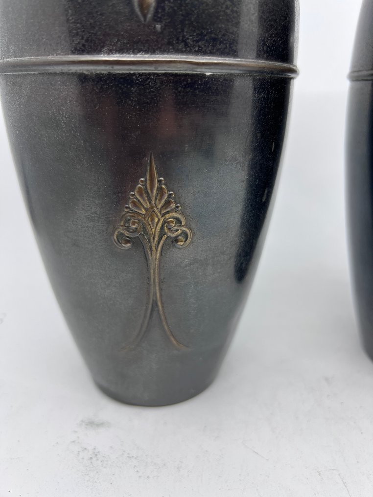 Vase (2) - Messing - 2 Vasen bronzefarben #3.2