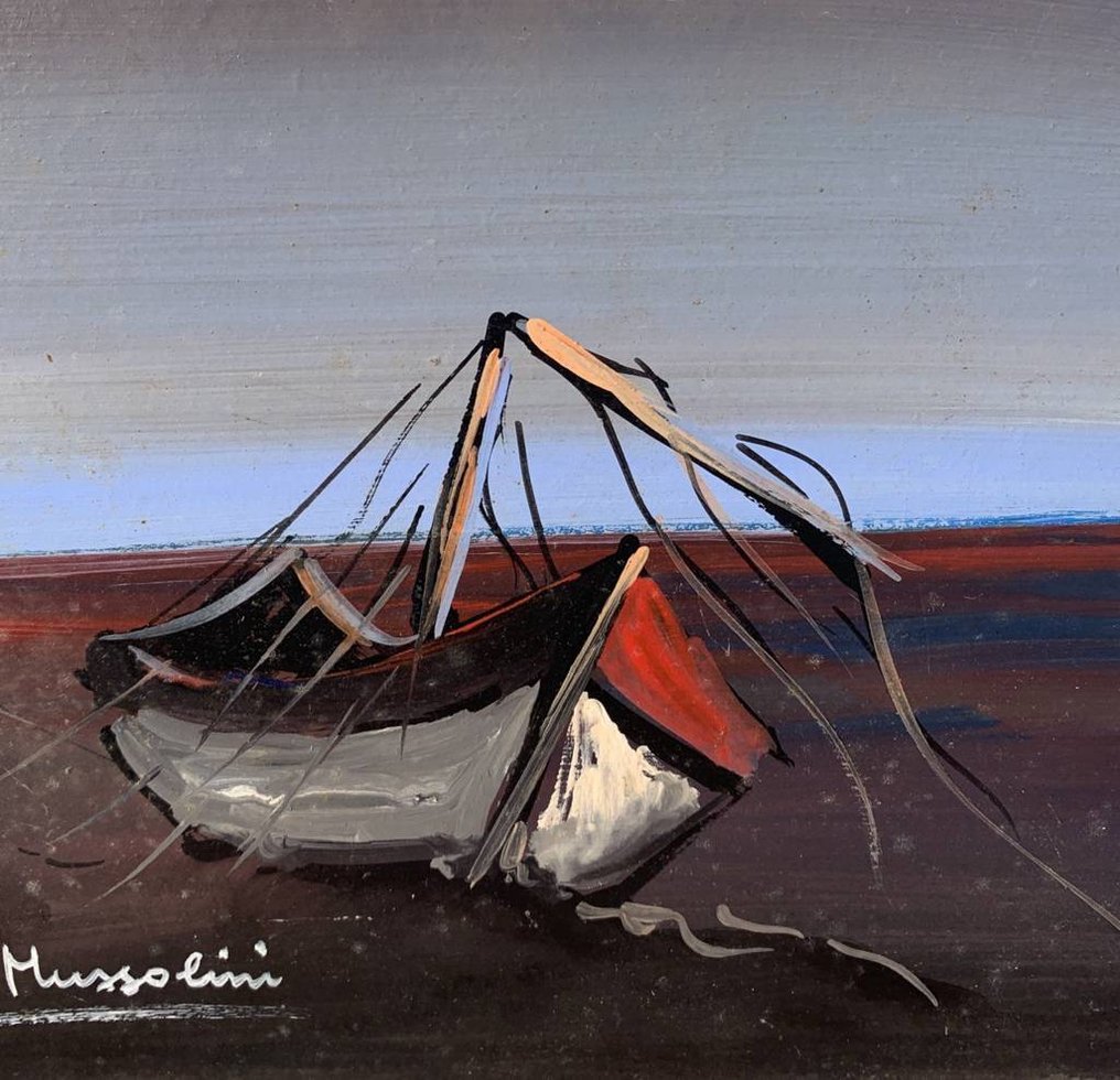 Romano Mussolini (1927-2006) - Landscape with Boat #4.3