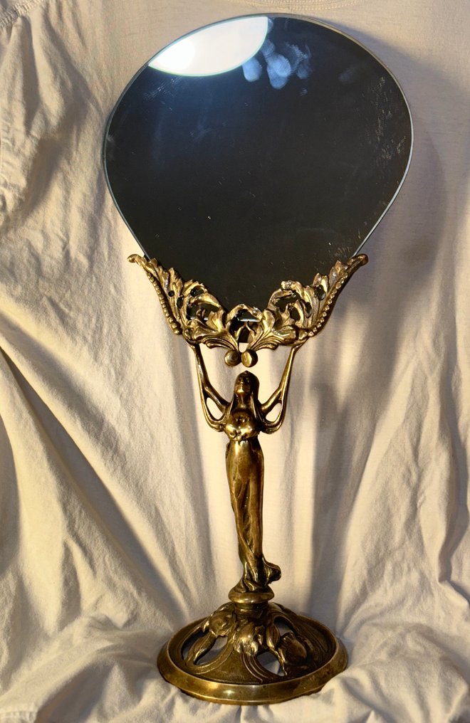 Miroir de table  - Bronze - Nymphe Art Nouveau Miroir #1.0