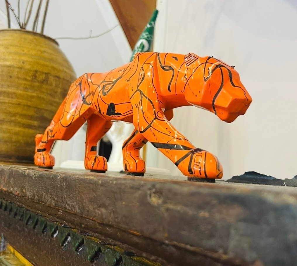 Art'mony - Sculpture animale féline orange #3.2