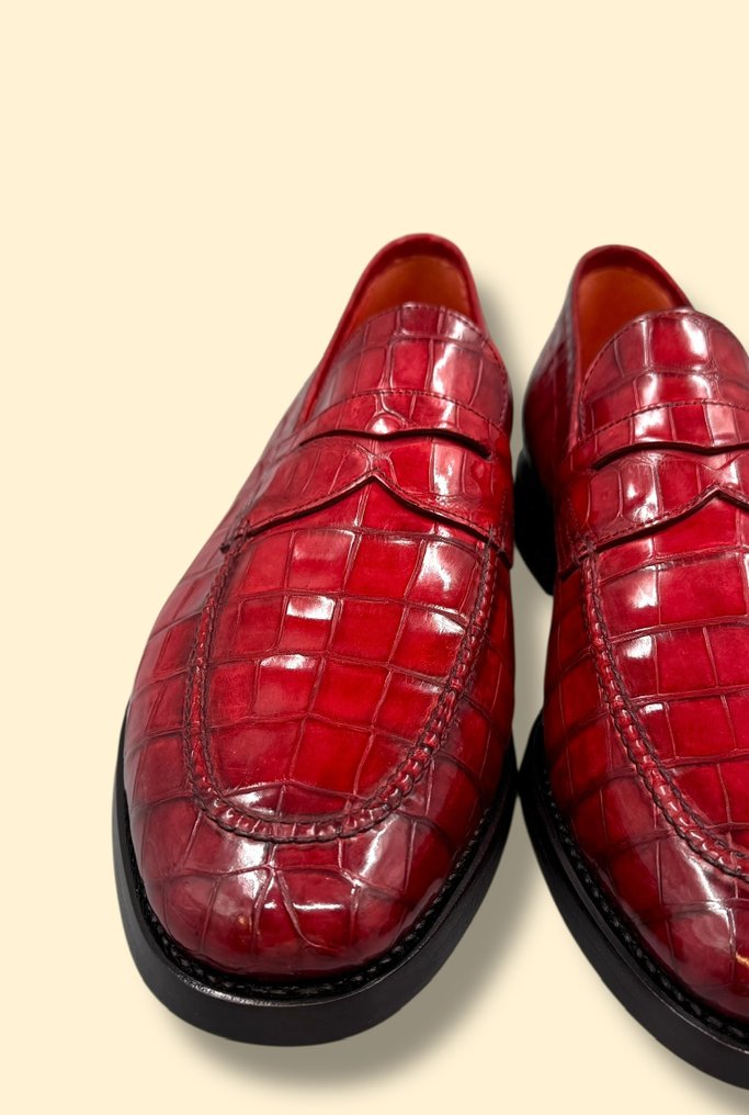 Santoni UK9 Alligator - Loafers - Size: EU 44, EU 44.5 - New in box #3.2