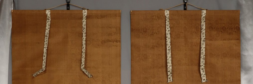 Una coppia di gru con pino e bambù - Con firma Tōsui Aikei ga 洞水愛敬畫 - Seta - Okabe Tosui (c.1780–1850) - Giappone - Metà periodo Edo #3.2