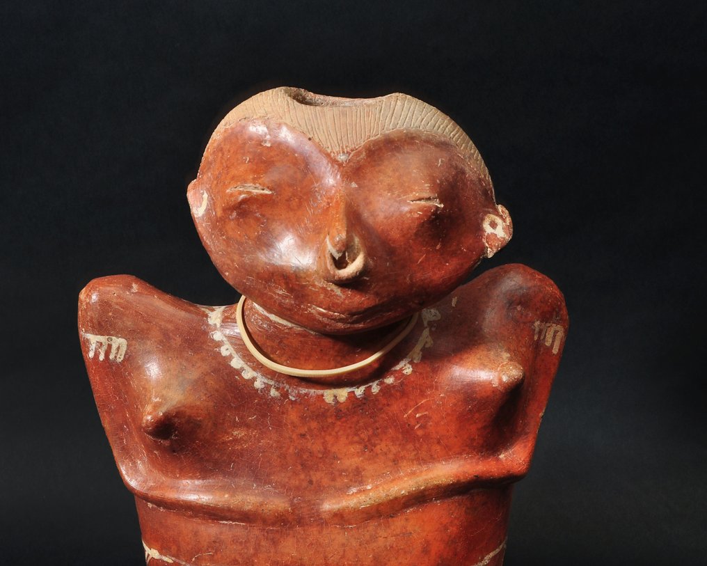 前哥伦布时期 - 墨西哥西部（Chinesco） 陶瓷 坐着的女性形象，带有TL测试和德国出口许可证 - 24 cm #1.0