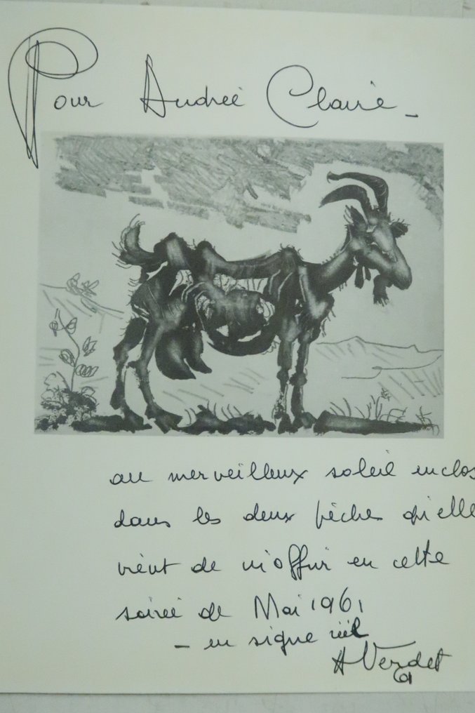 Signé; André Verdet - La Chèvre de Picasso [avec envoi de l'auteur] - 1952 #1.0