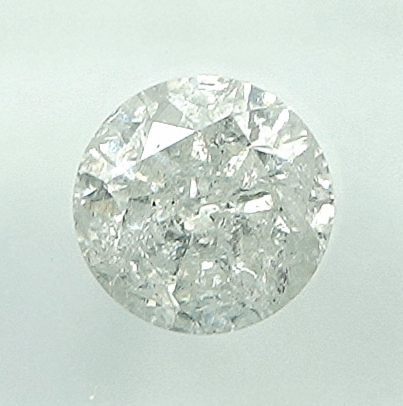 Ingen mindstepris - 1 pcs Diamant  (Natur)  - 0.46 ct - Rund - G - I3 - Gem Report Antwerp (GRA) #3.2