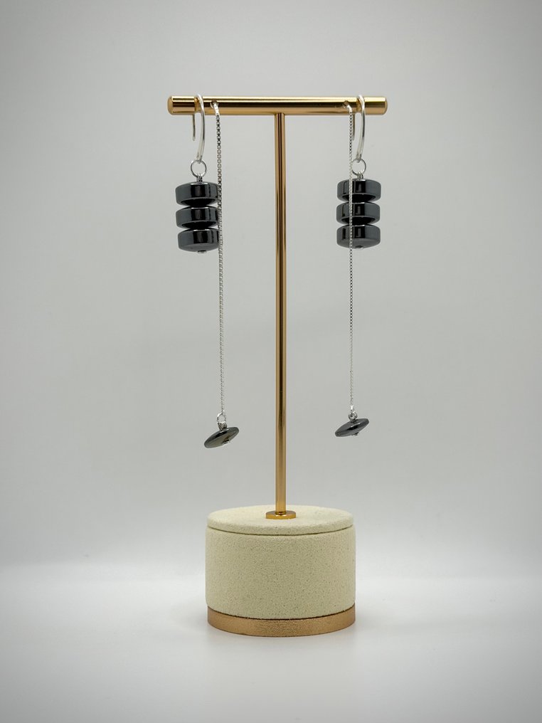 4 pieces - Hematite - Silver 925 - Certificate of Authenticity - First Quality - Parure - Exclusive Workforce #2.1