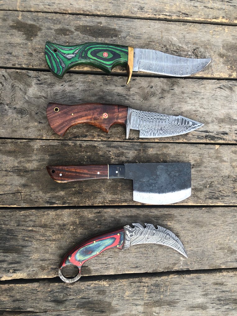 厨刀 - 尊贵的手工厨刀和剥皮刀，多层锻钢，木质和珍稀手柄 - 北美 - 皮套 TD34 #3.2