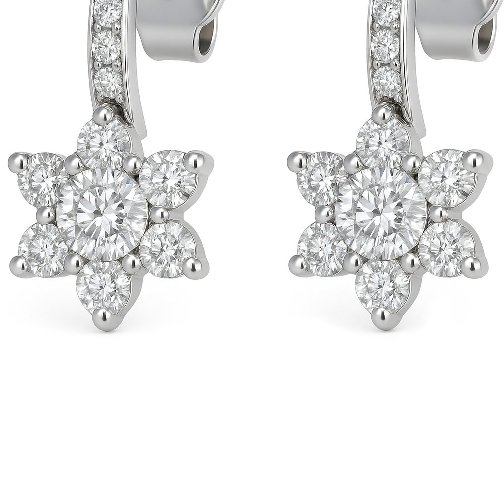 Ohrringe - 18 kt Weißgold - 0.72ct. tw. Diamant (Natürlich) #1.0