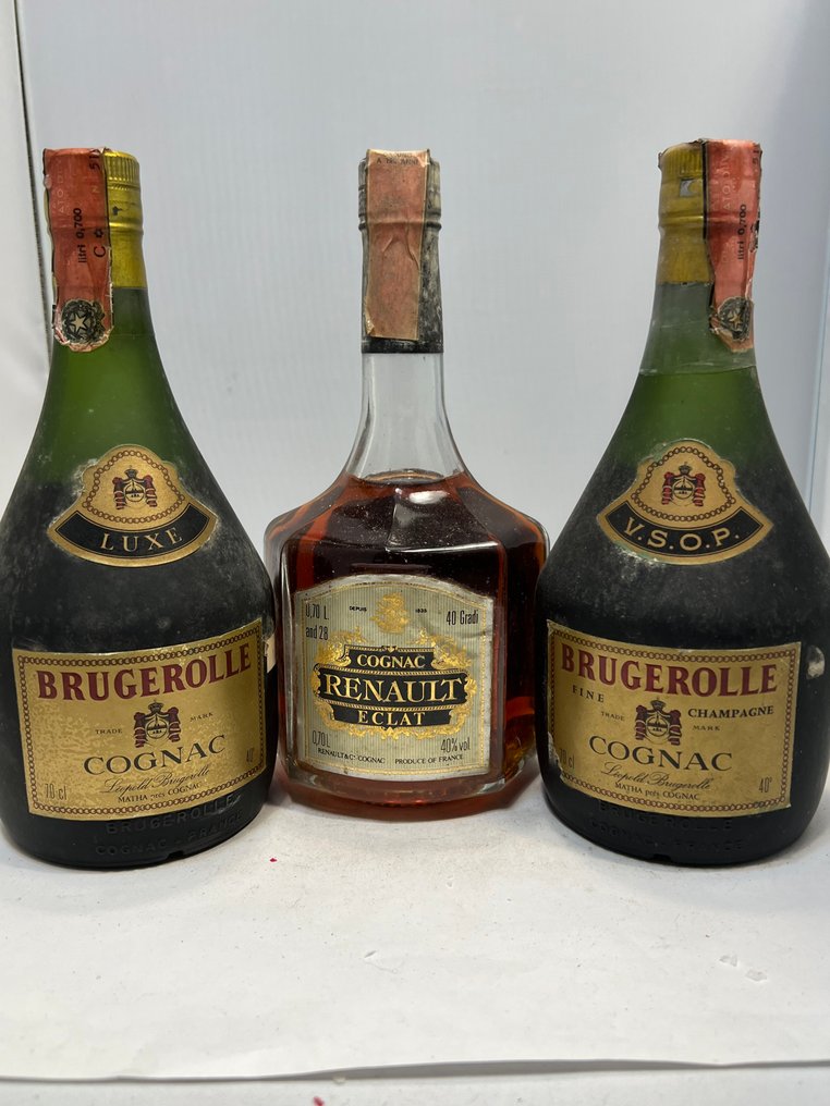 Brugerolle, Renault - VSOP & Luxe + Eclat - b. 1980s - 70cl - 3 bottles #1.0