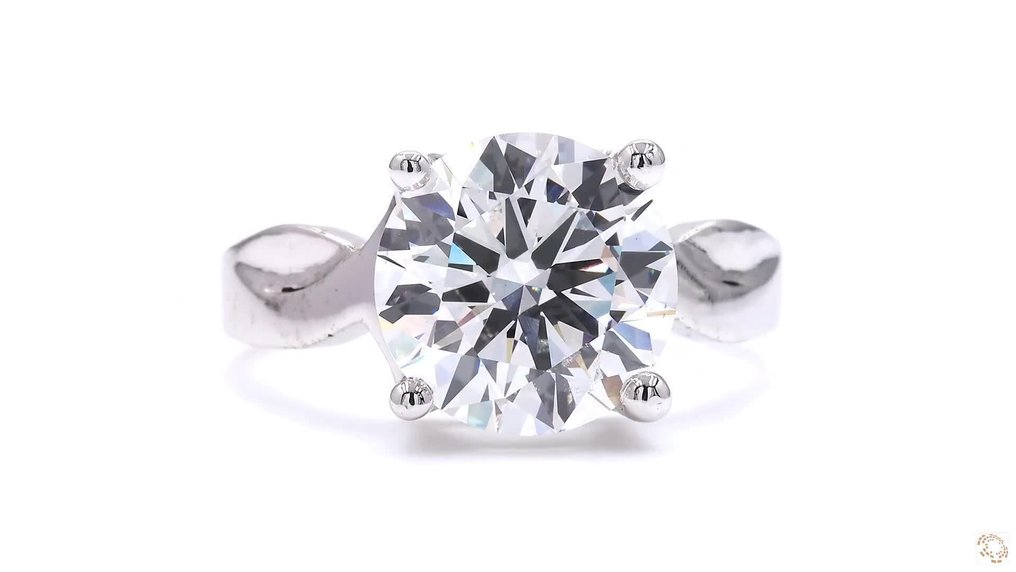 Ring - 18 kt. White gold -  4.00ct. tw. Diamond (Lab-grown) #1.0